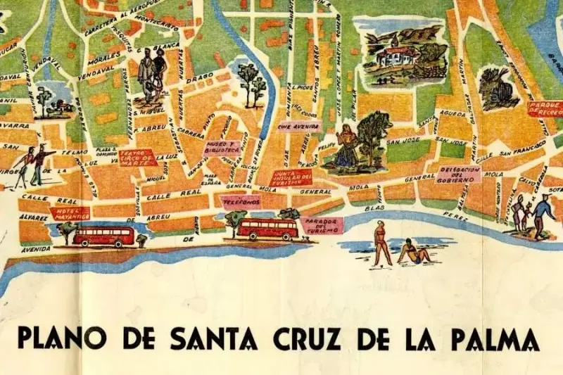Plano turístico de Santa Cruz de La Palma.
