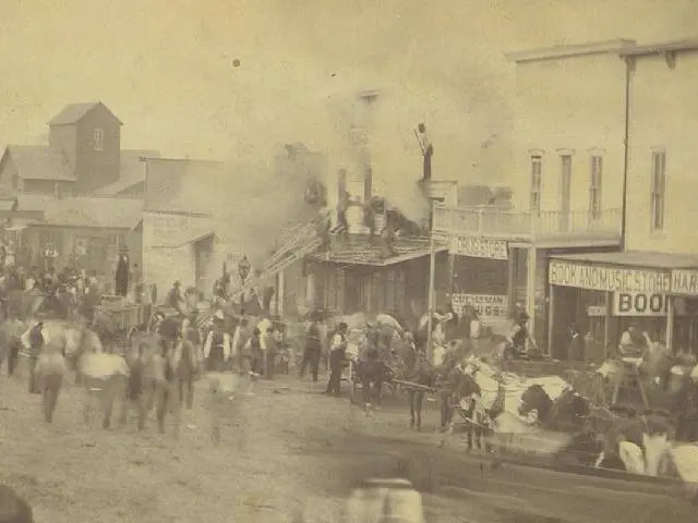 Fire destroys most of the first Hastings businesses