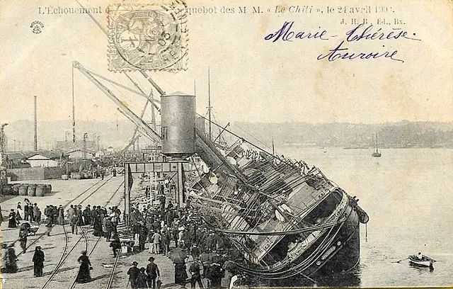 El vapor “Le Chili” encallado – Accidente y expectación