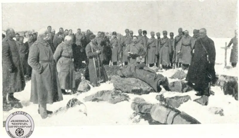 Burial of a deceased Armenian Volunteer
