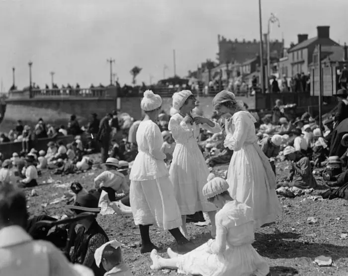 Beachgoers at Southend-on-Sea