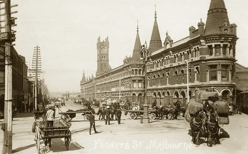 Flinders Street - Before Railway Station Flinders Street - Before Railway Station