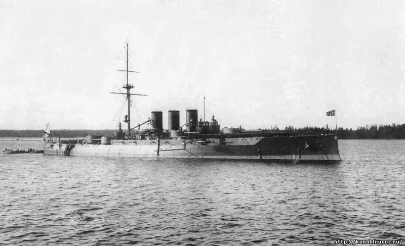 The armored cruiser Rurik arrived from the factory