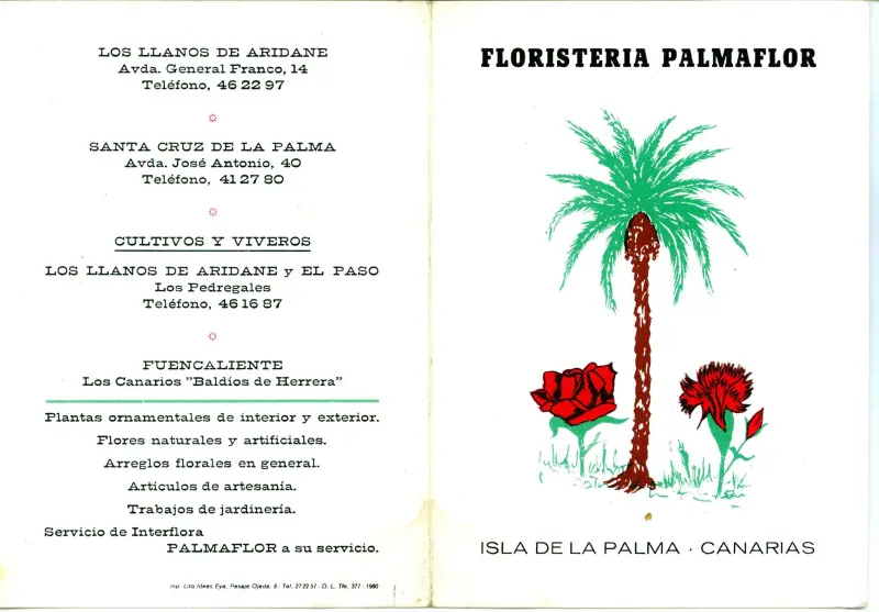 Publicidad floristería Palmaflor