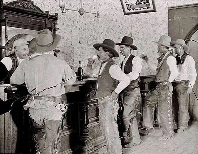 Cowboys having a drink
