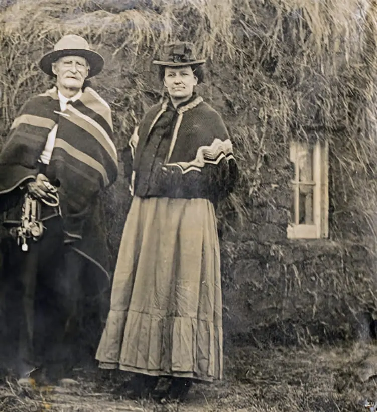 Pose in front of a sod house