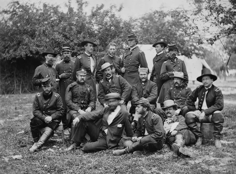 Lord (William) Abinger and a group of officers