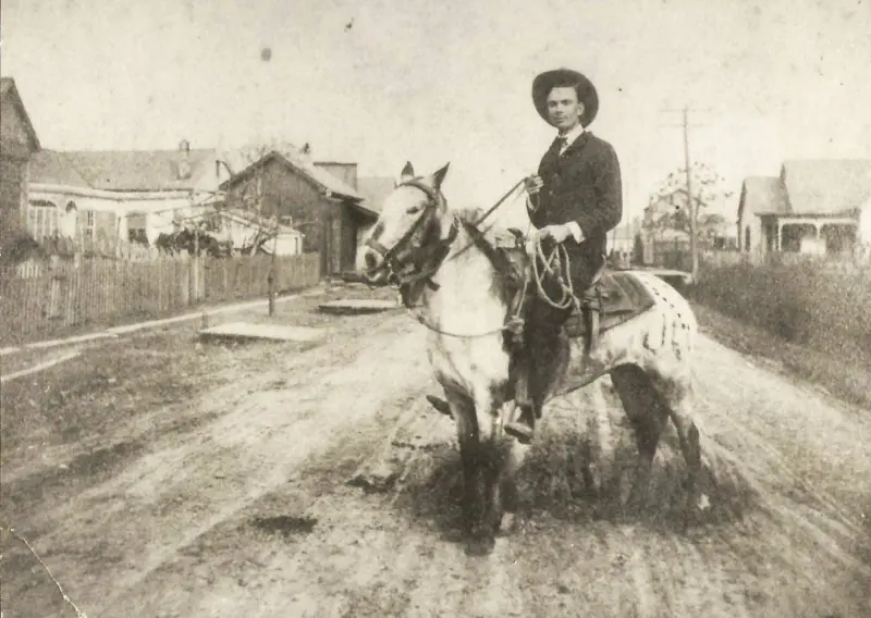 Simeon R. Cozart, riding "Gypsy"