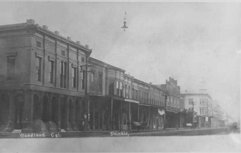 South side of Woodland's Main Street