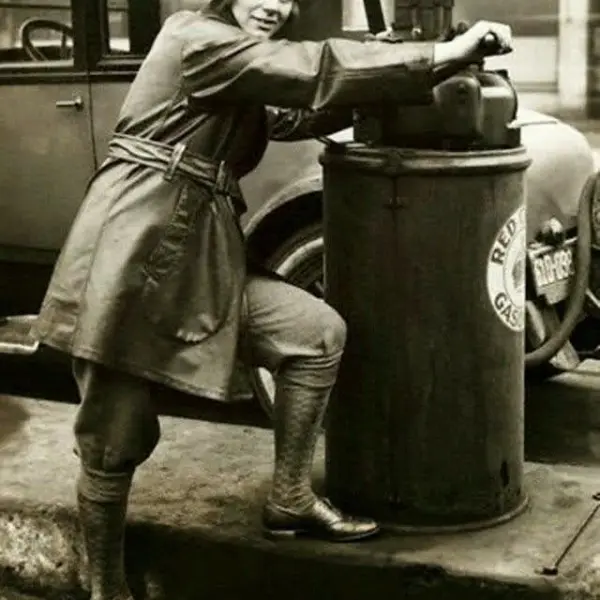 Female gas station attendant