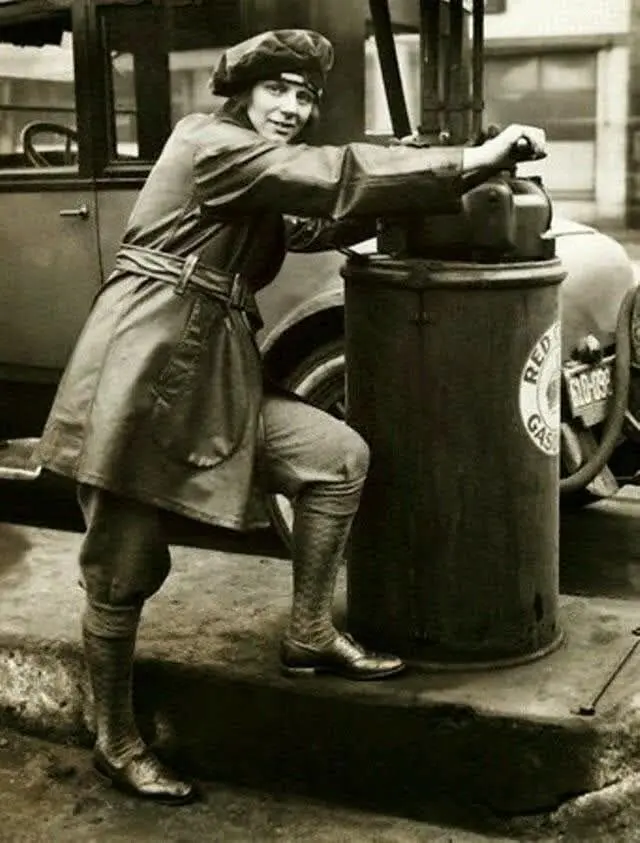 Female gas station attendant