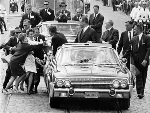 German female fans eager to see US President John Kennedy