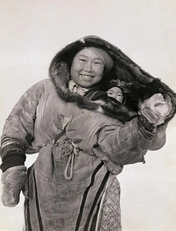 Inuit Women Protecting Babies from Frost