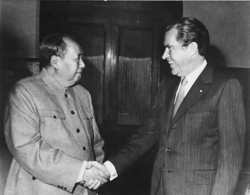 President Richard Nixon Shaking Hands with Chairman Mao Tse-tung