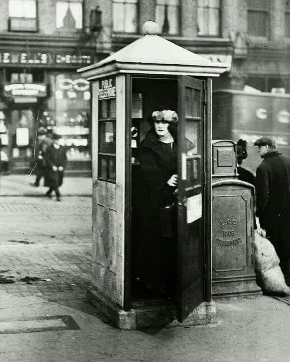 The first ever telephone box in London
