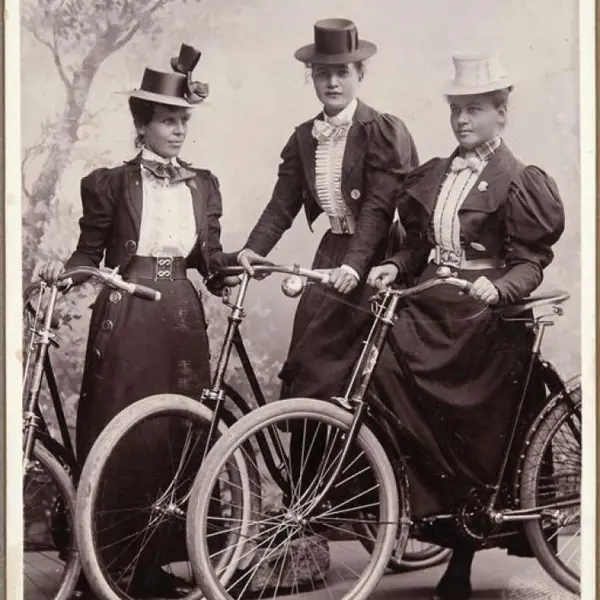 Three Women on Bicycles 