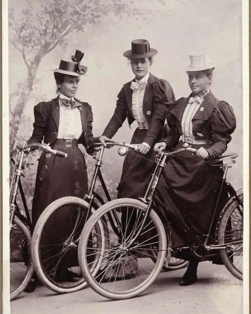 Three Women on Bicycles 