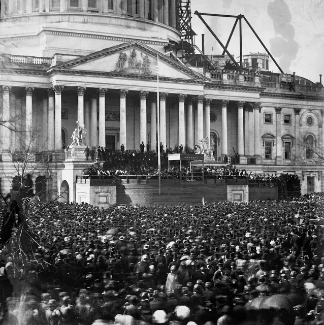  Inauguration of Abraham Lincoln at the unfinished Capitol