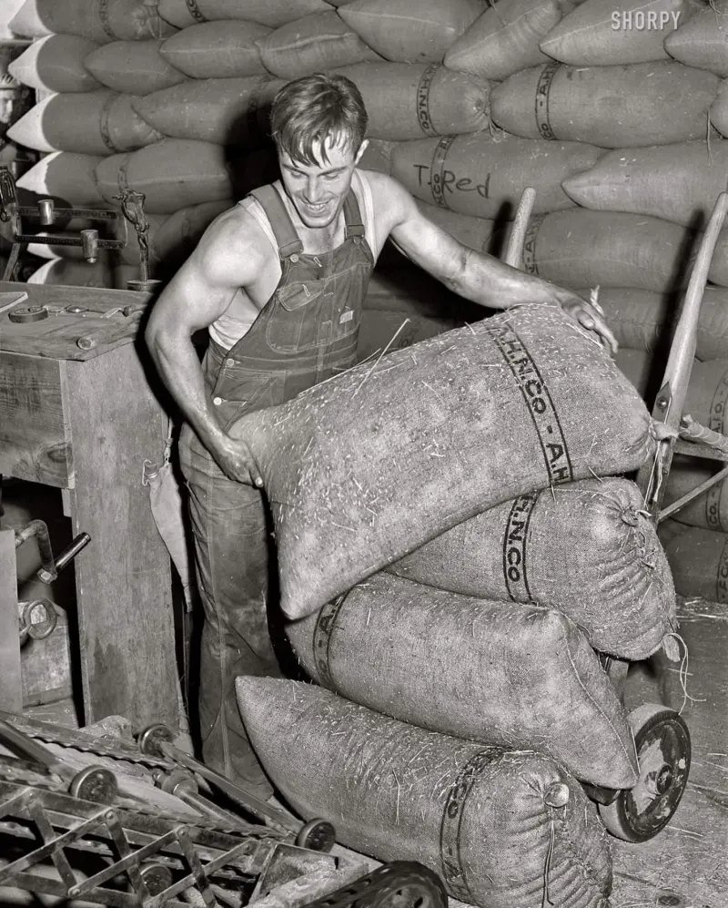 Hombre trabajando en un almacén