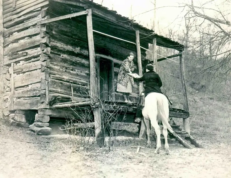 Librarian delivering books in the mountains of Kentucky