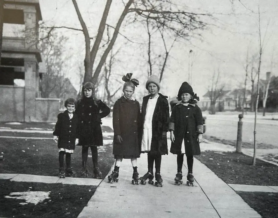 Girls roller-skating