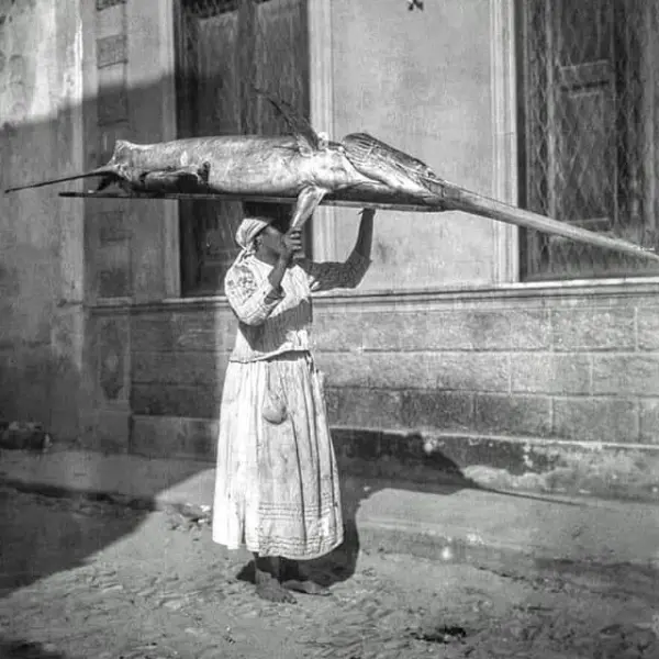 Carrying a swordfish