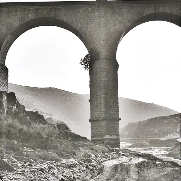 Puente de Alcántara sin agua.