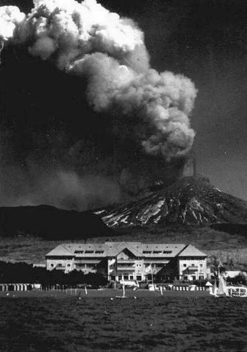 Volcán Villarrica erupción 1949 