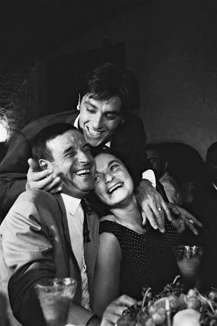 Alain Delon with his parents