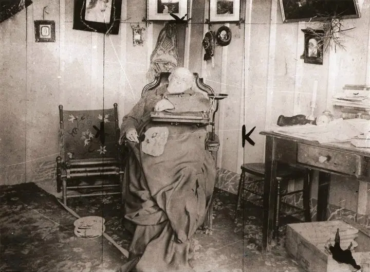 Post-mortem photo of former president of Argentina Domingo F. Sarmiento