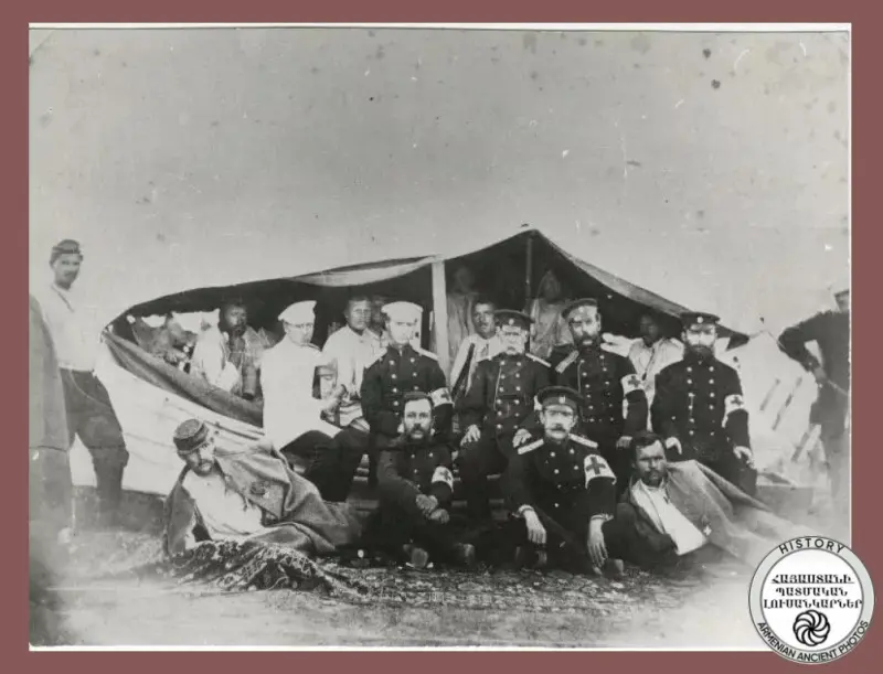 Medical staff and wounded at Caucasian Military Temporary Hospital No. 35