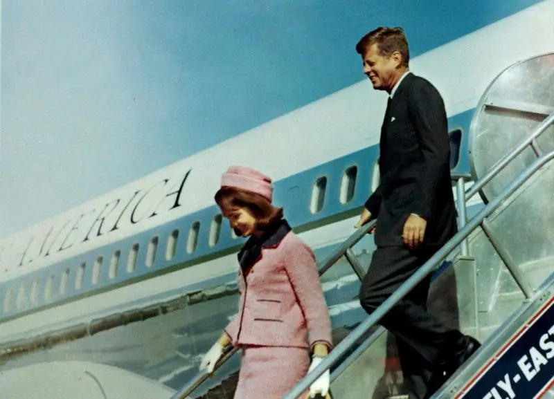 President John F. Kennedy and First Lady Jacqueline Kennedy at Dallas Airport