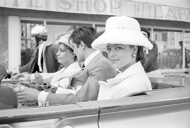 Romy Schneider, Sophia Loren and Alain Delon