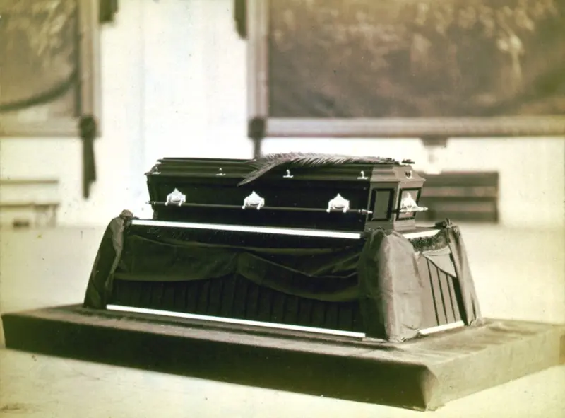 President Garfield's casket lying in state at the Capitol Rotunda