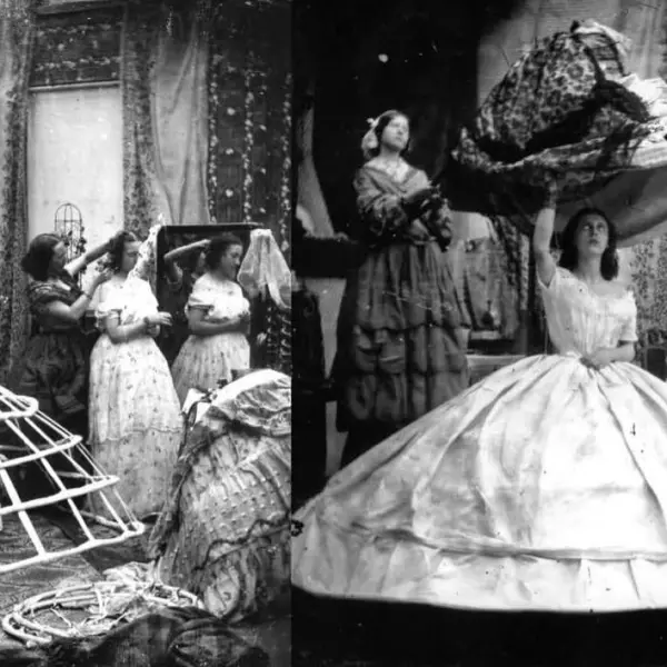Crinoline being dressed