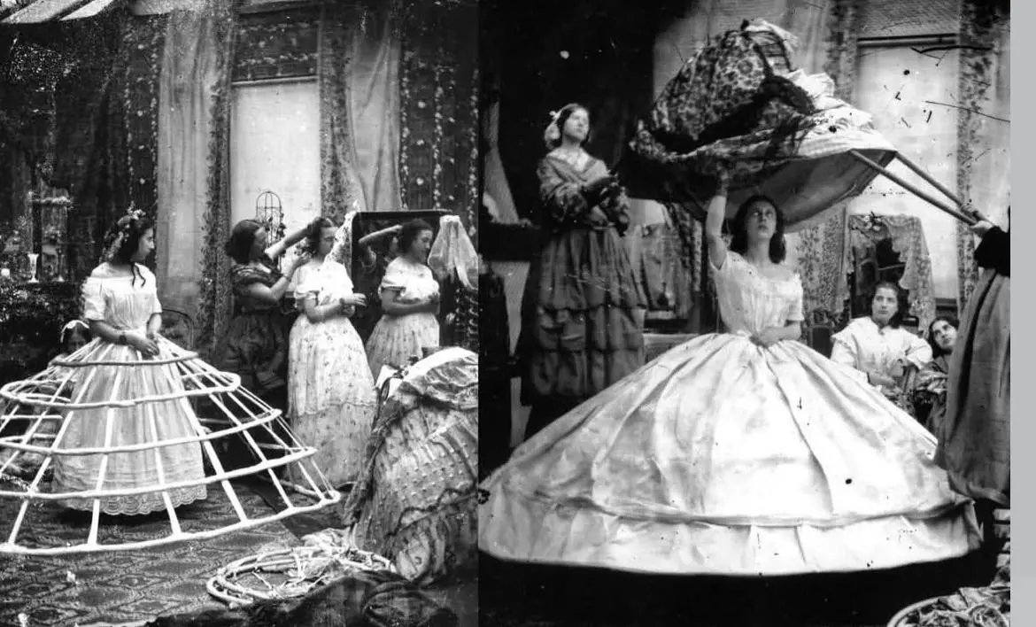 Crinoline being dressed