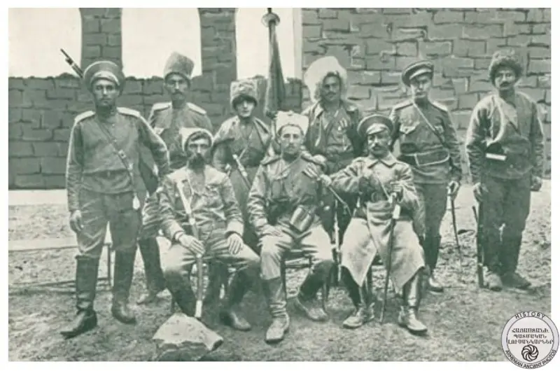 Hayk Bhabshkyants with his military friends