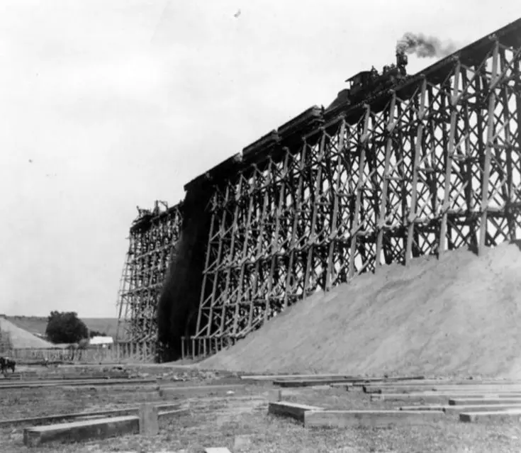 Union Pacific Railroad trestle construction Union Pacific Railroad trestle construction