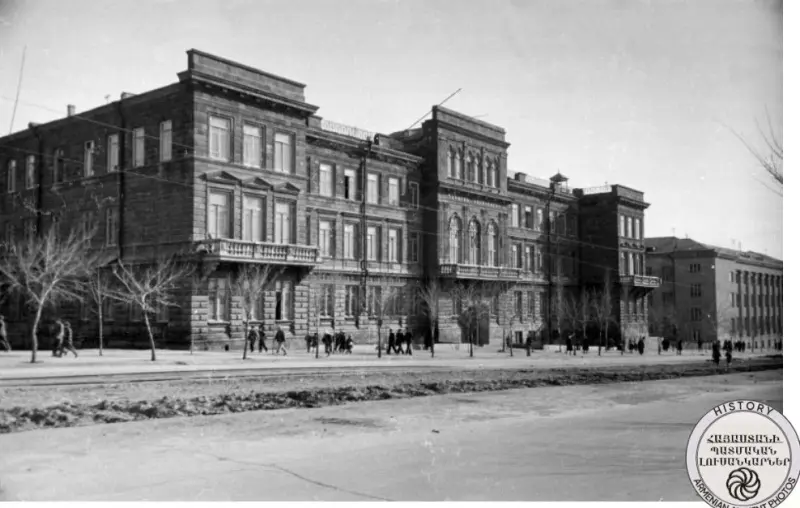 The black building of the university on Abovyan Street