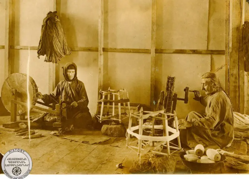 Employees of the “Red Julhak” Artisan Thread Winding Workshop for Immigrants from Arabkir