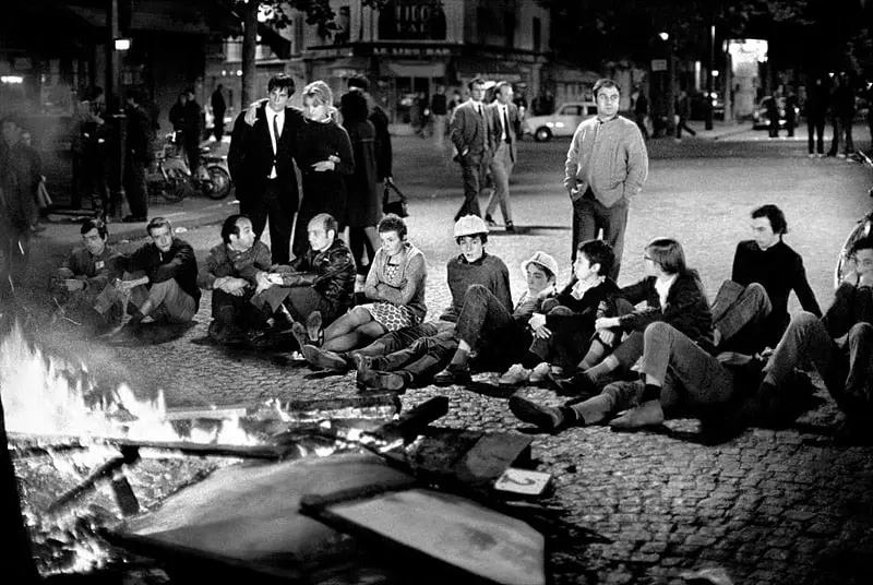 Parisian students during Barricade Night