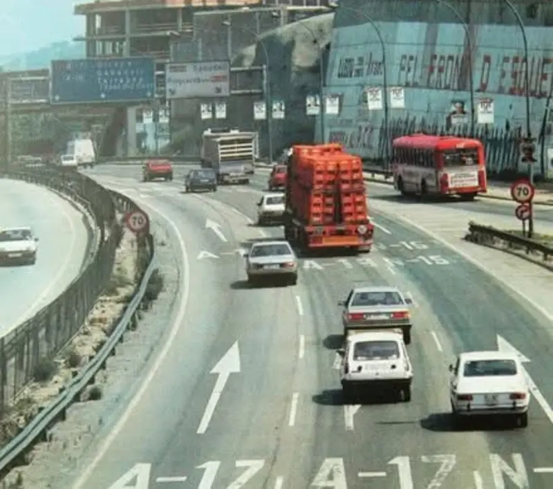 La Avenida Meridiana en 1989