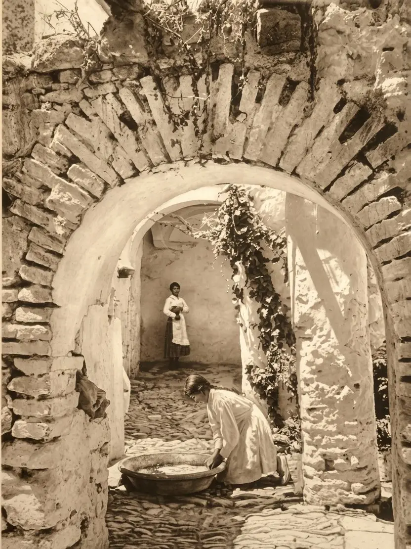 Una niña lavando ropa 