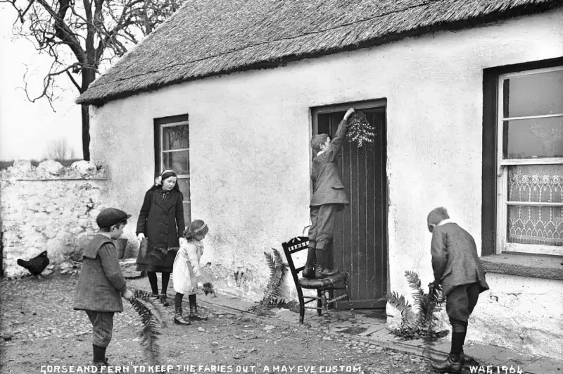 Children hanging fern