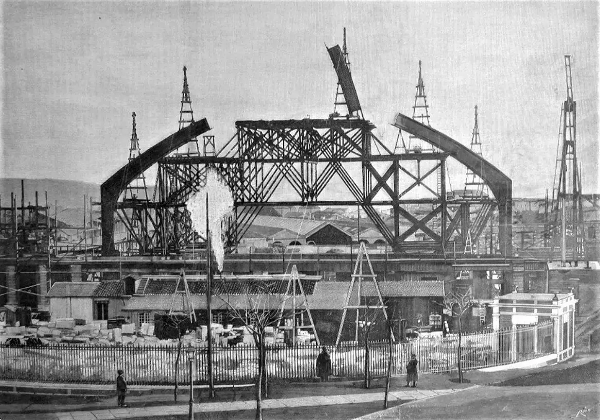 Construcción de la Estación de Atocha.
