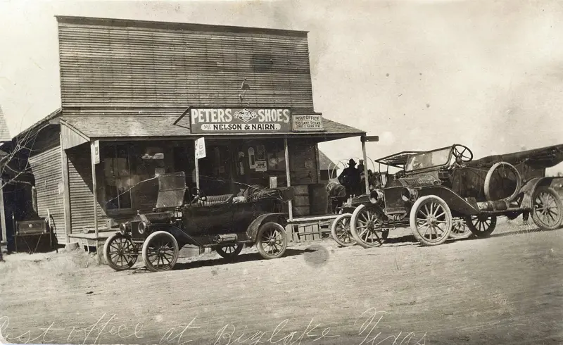 A post office and shoe store
